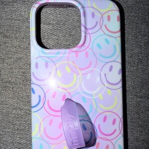 iPhone 14 Pro Max Loopy Case Pastel Smiley Face Phone Case with Grip